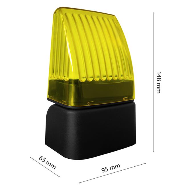 Lampeggiante LED Snodato per Cancelli 12-24-230V IP65 Luce Fissa/Intermittente | Arancio | NOLOGO SNODOLEDFULL
